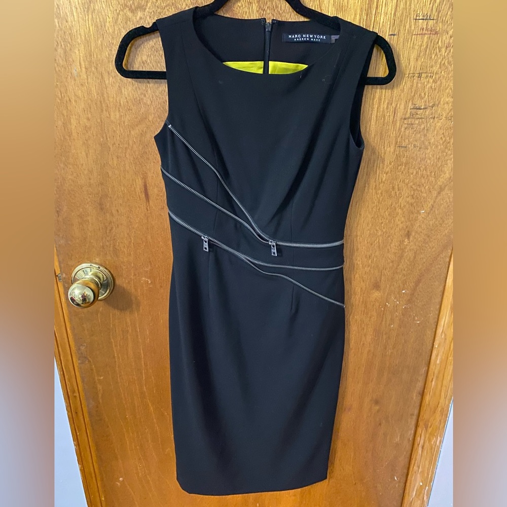 Marc New Year Black Dress with Silver Zippers